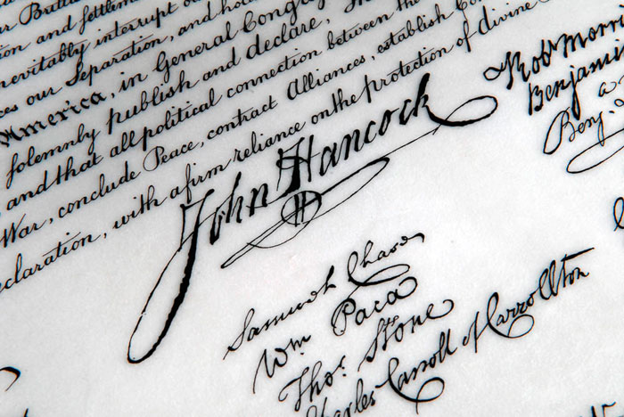 Holly Monroe Recreates John Hancock's Signature on the Declaration of  Independence